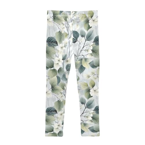 Girls' Leggings Green Leaves Flowers Kids Yoga Tights Pants 1 Pack 208515782