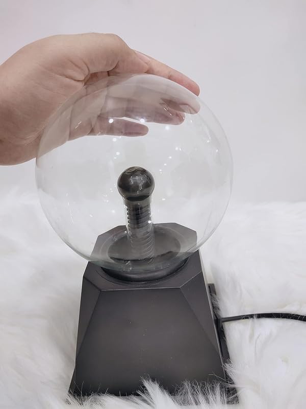 Image of Plasma Ball 6-Inch Lamp with Indian Plug - Touch Activated Lightning Energy Globe | Electric LED Sphere for Kids, Room Decor, Party & Science Gift (Pack of 3)