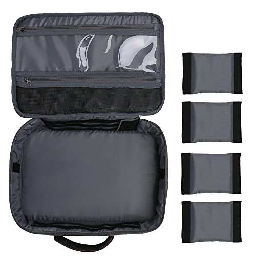 Kylebooker Fly Fishing Reel and Gear Case, Portable Tackle Organizer Storage Travel Bag for Spinning Baitcasting Fly Reels (Grey)
