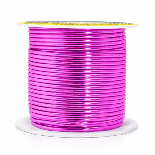 Image of Mandala Crafts 14 Gauge Magenta Anodized Aluminum Craft Wire, 60 FT | Colored, Flexible, Bendable, for Bonsai, Armature, Sculpting, Wire Wrapping, Jewelry Making, Weather & Tarnish Resistant