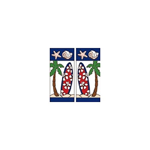 Earthtones 3" X 6" Ceramic Tile Address House Number Nautical Design #1 One #TOP4