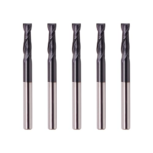 Image of Carbide Square End Mill - 2 Flute - 1 /8 inch 2T (5 Piece, 1 /8 inch) - for Milling Alloy Steels, Hardened Steel, Metal & More - Mill Bits Sets for DIYers & Professionals by LU&MN