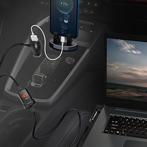 Powseed Dc12V Car Charger 34W Universal Power Adapter W/Usb Port For Dash Cam Breast Pumps Speakers Smart Phone Tablets & Micro Usb Devices, Output 3V 4.5V 5V 6V 7.5V 9V 12V Multi-Voltage Car Adapter #TOP2