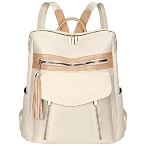 Leathario Rucksack Damen,Cityrucksack Modern,Elegenter Rucksack Wasserdicht,Rucksacktasche 2in1,Tagesrucksack Frauen,Women’s Fashion Backpacks Taschenrucksack zur Arbeit Schule Reise,Beige