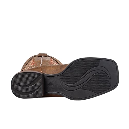 SheSole Women's Cowboy Boots Square Toe Mid Wide Calf Cowgirl Boots Chunky Heel Fashion Western Boots4