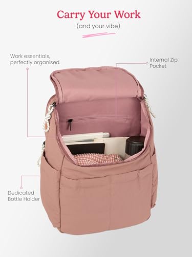 Image of Genie Plushpack Casual Backpack For Girls |15 Inch-27 Litres With 2 Compartments with Laptop, Multiple Pockets, Trolley Sleeve And Organizer |Best For Laptop, Makeup & College /Work Must-Haves