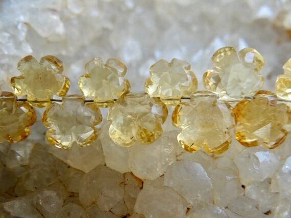 Fleur de cerisier en citrine perles pour créer vos bijoux d'été bohèmes