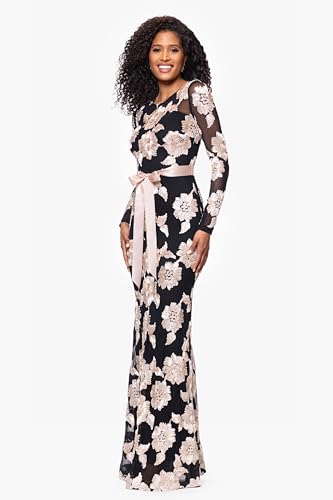 Image of Betsy & Adam Women's Xscape Women's Halter Mock Neck Ruffle Knee Length Dress