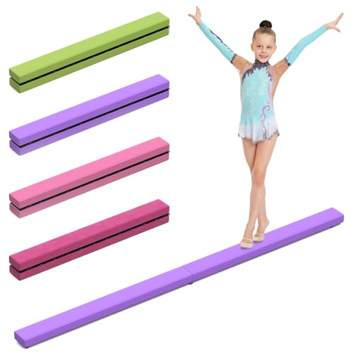 mytueetp Barra de Gimnasia Plegable, 2,1 m/220 Libras, de Ante sintético, para Entrenamiento de Gimnasia, Entrenamiento de Equilibrio, para Entrenamiento en casa, Gimnasio, Entrenamiento, Deportes