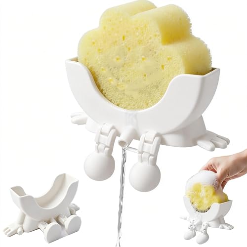Porte-éponge Amusant imprimé en 3D avec Trou de Drainage Support Universel à séchage Rapide pour Porte-éponge de Cuisine Garde Les Plans de Travail de...