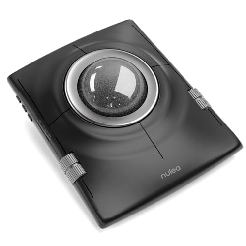 Image of Nulea Wireless Trackball Mouse, Ergonomic 55mm Trackball, Adjustable DPI for Precise Control, Left or Right Hand Compatible, Rechargeable, Multi-Device Bluetooth & 2.4GHz (Silver)