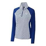 1/2 cremallera Cutter & Buck Chaqueta azul Indianapolis Colts Forge Tonal Stripe con media cremallera para mujer
