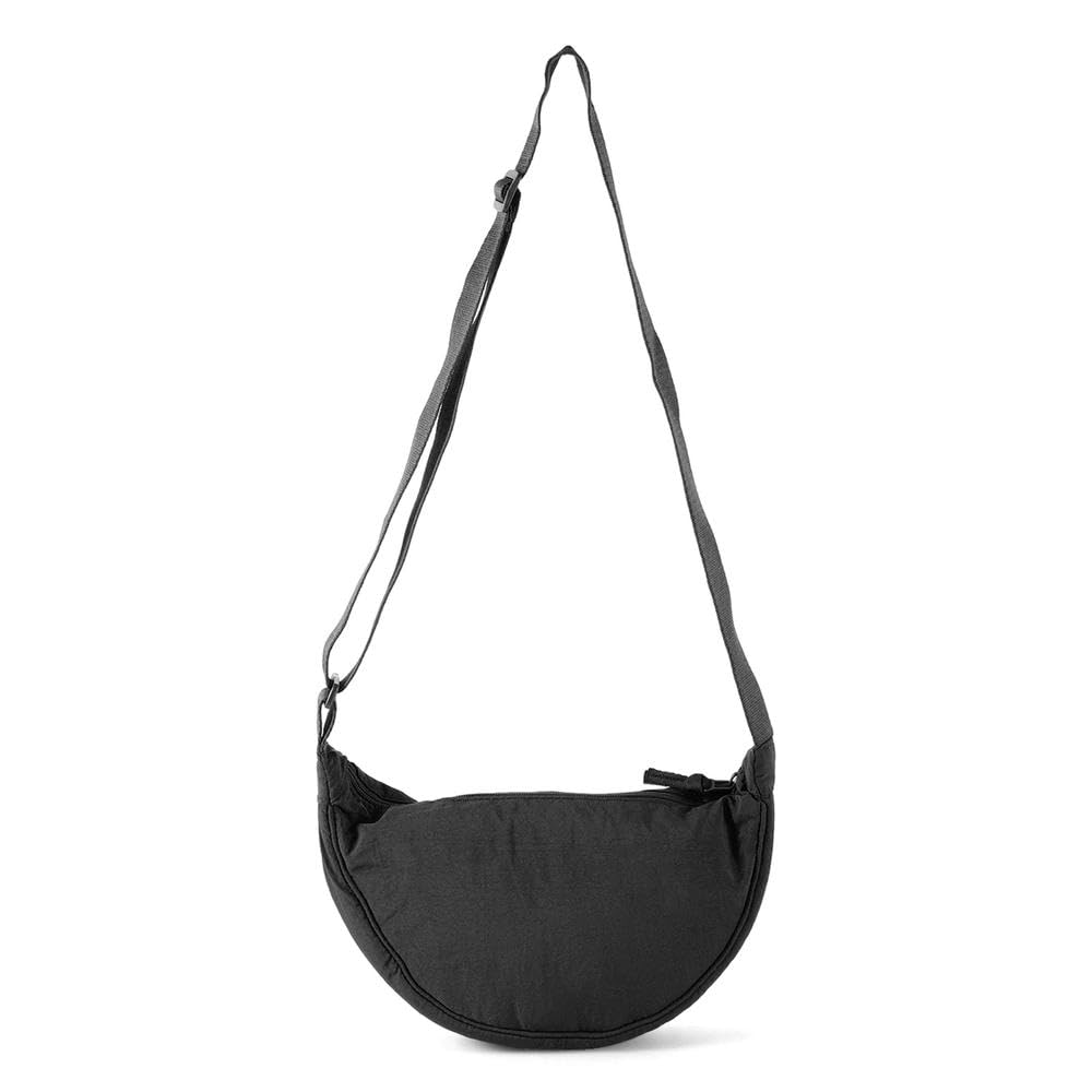 Crossbody Bag Men Nylon Half Moon Shape Casual Sling Dumpling Bag black