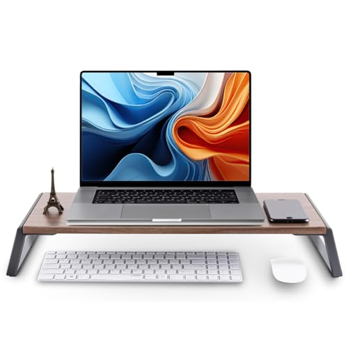 LOE(ロエ) 【日本企画】 液晶モニター ウッド デスク スタンド for ノートパソコン/iMac/ディスプレイ 1台（Amazon）