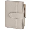 RRANCharltu Portefeuille Femme Cuir, Porte Monnaie Femme Petit Portefeuilles et Porte-Cartes avec Fermeture éclair Poche à Monnaie, Gris Clair