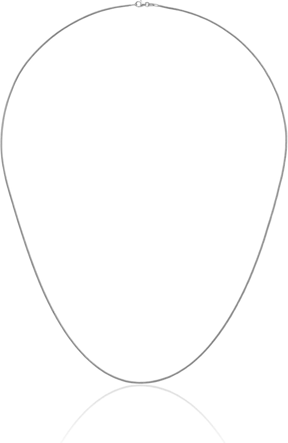 IceCarats 14K Solid White Gold 1.2mm Dainty Snake Chain Necklace Polished