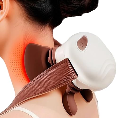 Masajeador de cuello con calor, herramientas de masaje de 3 velocidades, masajeador de cuello y hombros, para hombres, mujeres, papá, madre, hogar, oficina, gimnasio, trabajo, viajes, ejercicio, cama