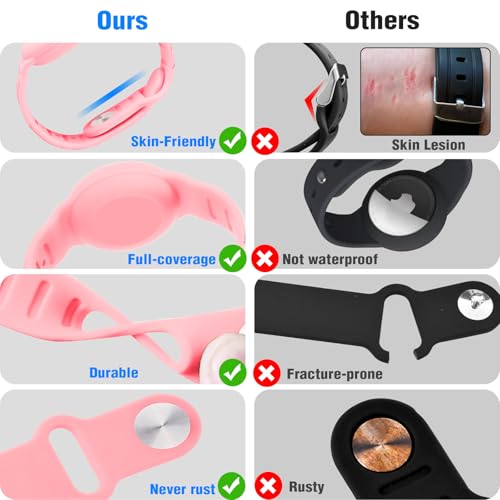 Pulseira AirTag à prova d'água para crianças, suporte Princess Air Tag para crianças, com cobertura