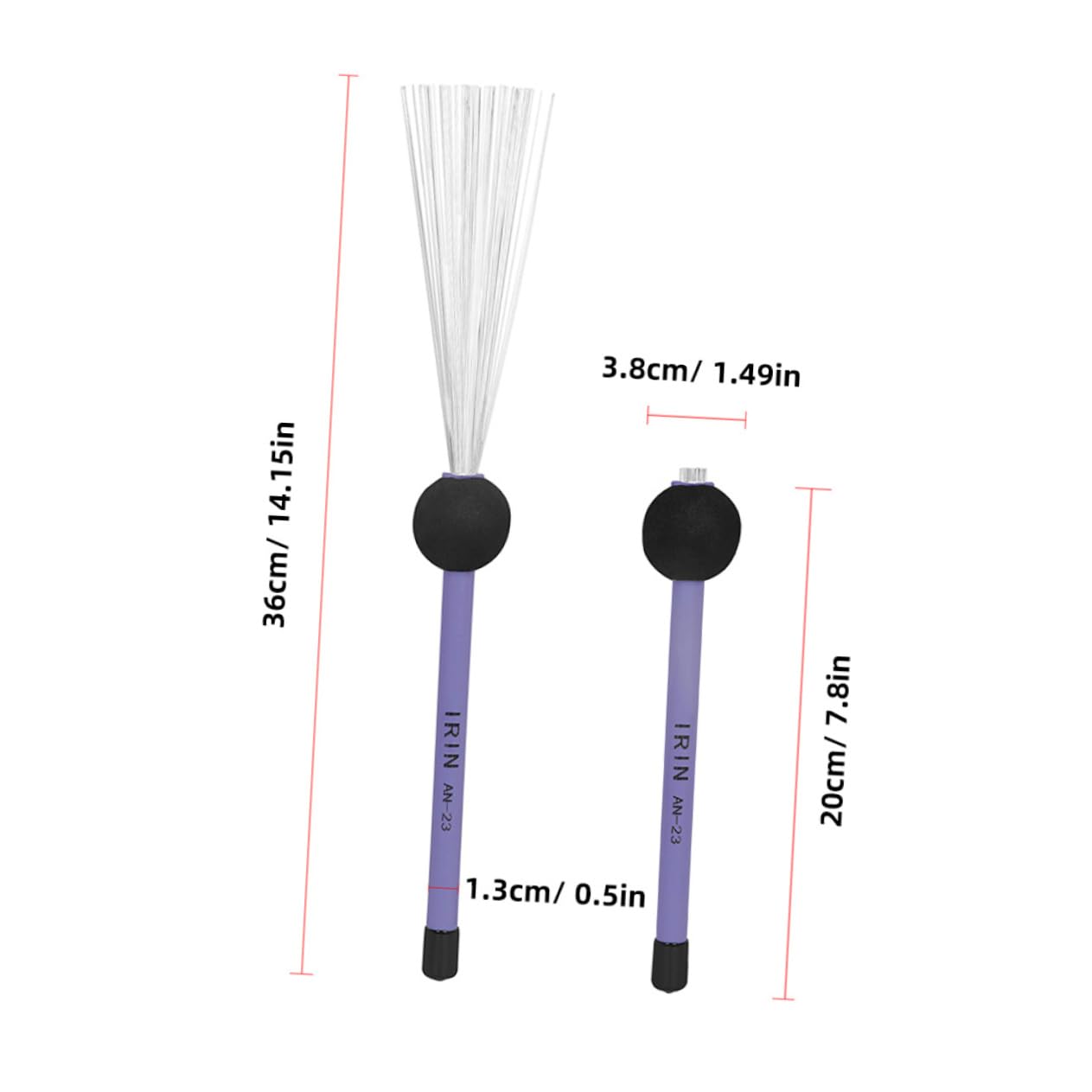 FUNOMOCYA 1Pair Steel Wire Drum Brushes with Retractable Handle Durable Drum Accessories for Snare and Percussion Instruments