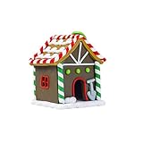Figuras de la casa de vacaciones de Navidad, puede poner adornos de la casa de dulces LED en la mesa, la cocina, la sala de estar, etc. casa colgante colgante.