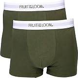 FRUIT OF THE LOOM (フルーツオブザルーム) 2枚セット メンズ ローライズ ボクサーパンツ 無地 ブランド Tシャツ アンダーウェア 下着 ボクサー ＜カーキ2枚セット LLサイズ＞