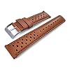 Wrist Envy Racing Horween Leather Watch Strap 18mm 20mm 21mm 22mm Quick Release Pins (20mm, Caramel Brown) #5