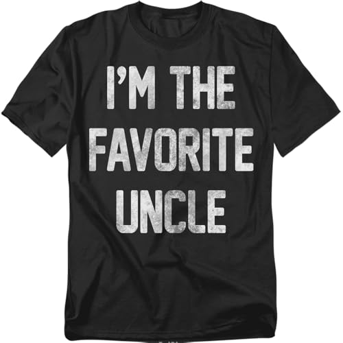 Im The Favorite Uncle T Shirt Funny Family Humor Tee Unisex Adult Shirt for Men Black X-Large