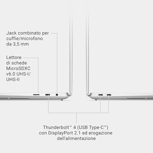 XPS 14 (9440) Notebook 14,5'' FHD+ Intel Core Ultra 7 Series 1 Intel Evo edition, 16GB RAM, 512GB SSD, Intel Arc, Windows 11 Home, Tastiera retroilluminata Italiana - Platino - Notebook - Immagine 10
