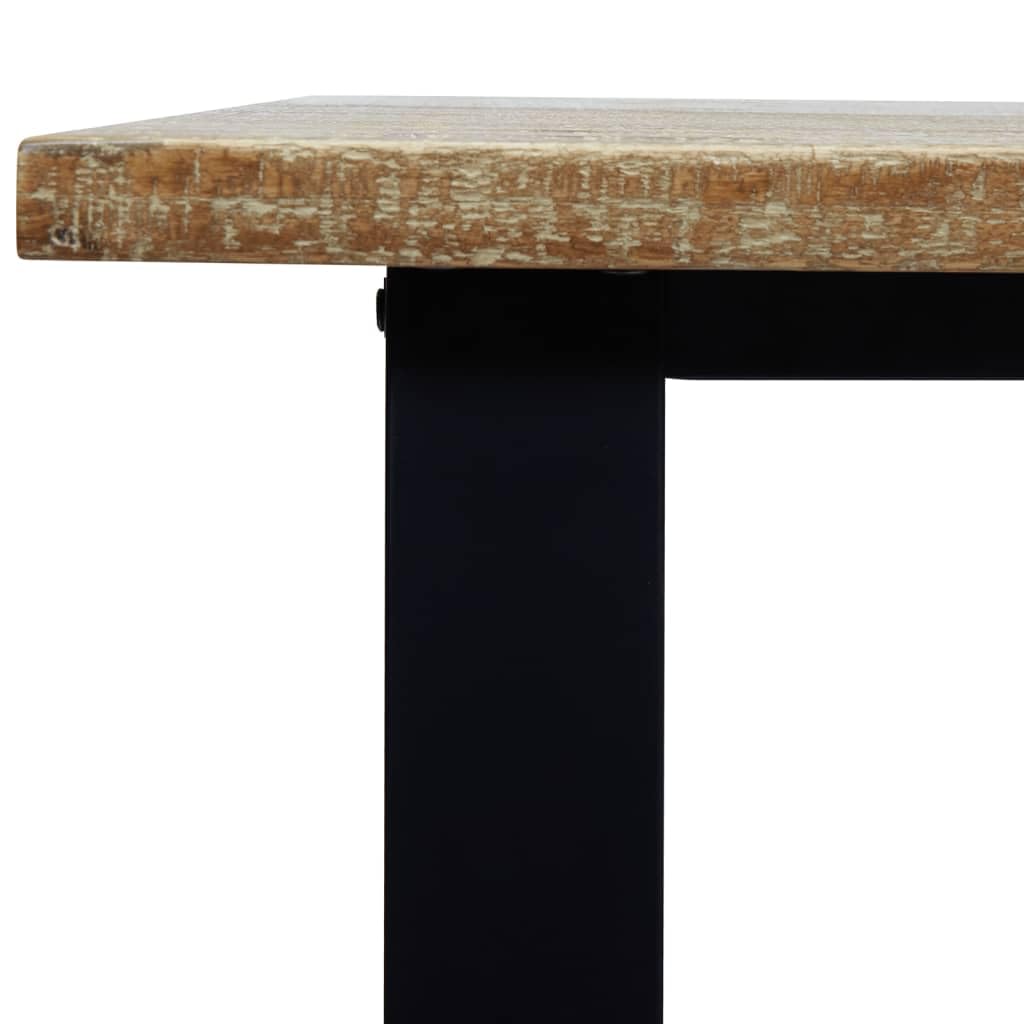 IKAYAA Mesa de Comedor Madera Maciza de Acacia 200x90x75 cmMesa Industrial de Comedor Mesa Salon Rustica Mesa Comedor Patas Metálicas/Hierro