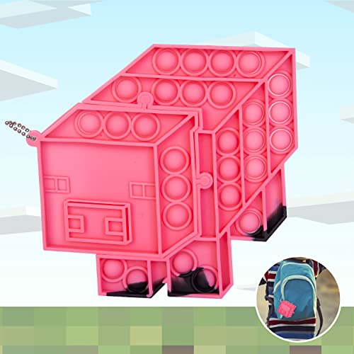 MC Pig Pop Fidget Toy, Pig Pop Push Bubble Tie-dye Pop Toy, Keychain Pop Toy, Suitable for Early Educational Toddler and ADHD Baby, Stress Relief Sensory Toy for Kids Adults and MC Gamersï¼ˆType Bï¼‰