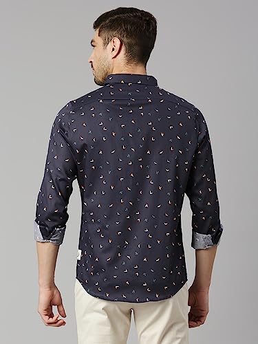 Image of Thomas Scott Men's | Printed | Full Sleeve | Slim Fit | 100% Cotton | Spread Collar | Casual Shirt