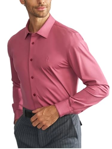 Mens Dress Shirts Slim Fit Wrinkle Free Stretch Non Iron Soft French Cuff Button Down Shirts