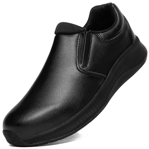 Men's Slip Resistant Work Shoes Food Service Shoes - Professional Oil Water Resistant Chef Shoes ，Suitable for Walking and Casual