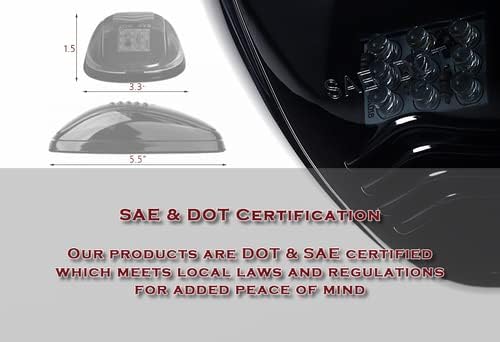 Miniatura 3 de HK5 Juego de 5 luces estroboscópicas para techo y cabina con 9 luces LED, compatible con SUV, RV, Jeep, camioneta, vehículo (lente ámbar LED)