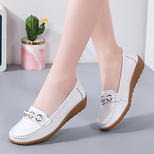 Mocassim feminino confortável para caminhada sem cadarço de couro mocassim confortável sem salto sap