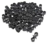 EORTA 100 pcs Mini S Hooks Plastic Hanging Hooks Clothes/Towels Hanger Party Light Clips for Dolls, Holiday Ornaments, Decorative Tags, T-Shirts, Bags, Plants, 1.1 Inch, Black
