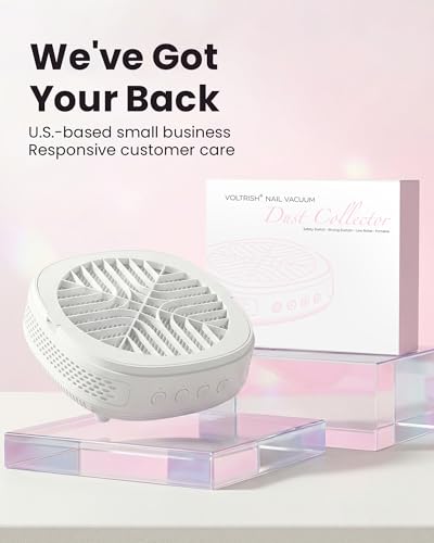 Image of Nail Dust Collector, Quiet, Powerful Suction for Nail Techs | Compact desktop 125 CFM 3-speed nail vacuum with reusable filter for acrylic, gel and dip powder filing dust, home or salon