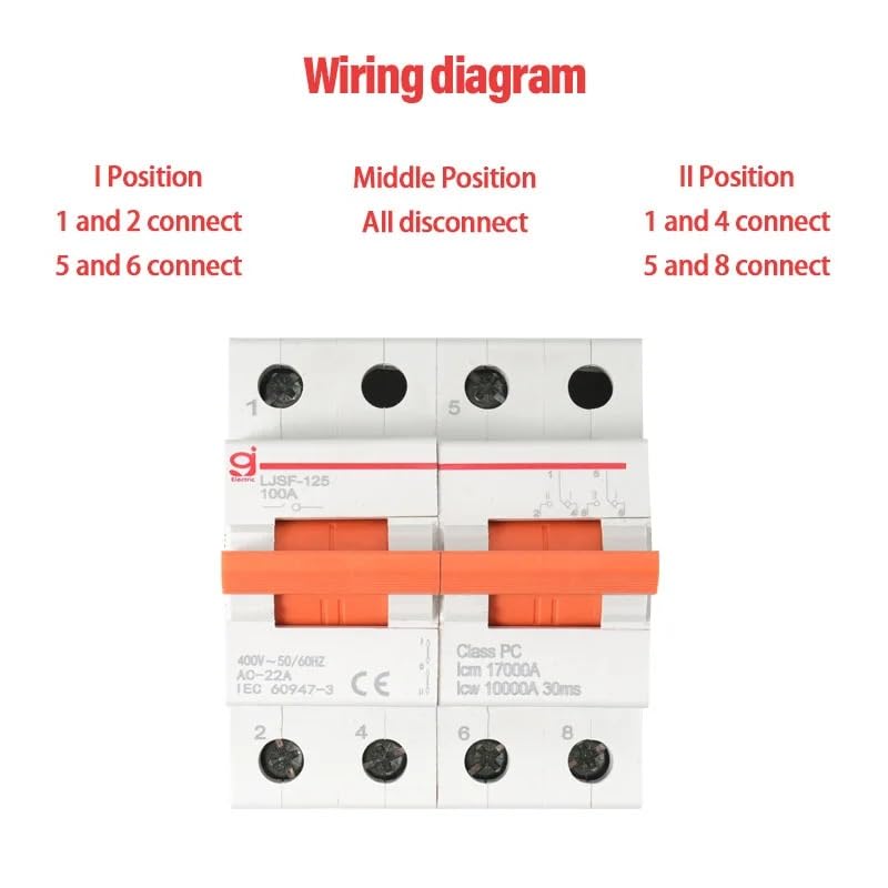 Interruptor de conmutación manual modular de 400V para carril DIN 4