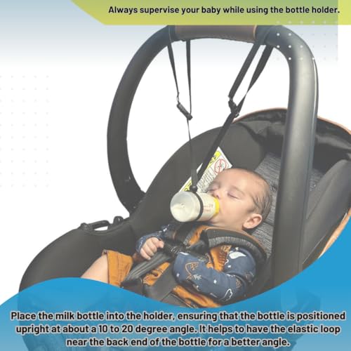 MomEZ Hands Free Baby Bottle Holder for Car Seat Swing Stroller Bouncer | Adjustable Feeding Aid for Newborn Infant