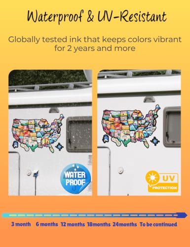 RV State Sticker Map, 11 ⅘" x 15 ¾" Visited States Travel Decals - Image 5