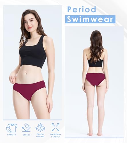 Image of Period Swim Bottoms Leakproof Period Swimwear for Women and Teens Menstrual Swimwear Period Underwear for Swimming