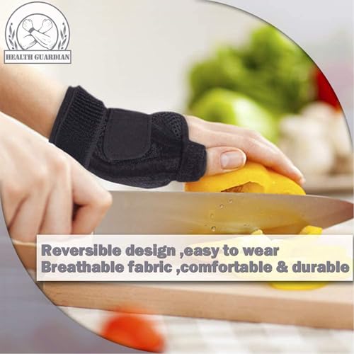 TONGLUO Thumb Brace with Splint for Arthritis Pain Relief, Thumb Support for Men&Women, Sprains, Trigger Thumb & Carpal Tunnel, Thumb Stabilizer for Repetitive Strain of Thumb, Left/Right (Black)