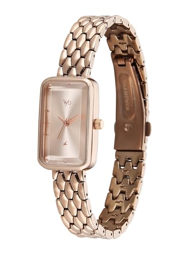 Image of Fastrack Vyb Aurora with Quartz Analog Rose Gold Dial Rose Gold Alloy Strap Watch for Girls - FV60128WM02W