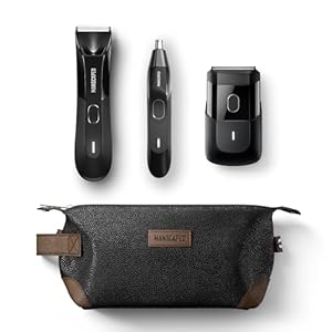 MANSCAPED® Face & Body Grooming Bundle – The Lawn Mower® 4.0 Electric Groin Hair Trimmer, The Handyman™ Compact Face Shaver, Weed Whacker® 2.0 Nose & Ear Hair Razor, The Shed™ Toiletry Bag