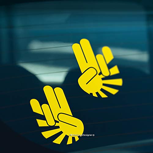 HastingsDesigner 2 calcomanías de vinilo JDM SHOCKER SUN divertidas para parachoques de ventana de coche JAP DRIFT (amarillo) Cover