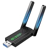 Clé USB 3.0 WiFi Puissante AC 1300Mbps, WiFi Double Bande 5GHz/2.4GHz avec Antenne Puissante Dongle WiFi 5dBi sans Fil pour PC/Bureau de Bureau et Ordinateur Portable Compatible Windows 11/10/8/7/XP/L