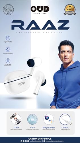 Image of Oud Spot On True Wireless Earbuds, 48 Hours Playtime, 300 Hours Standby Time, 30 Hours Talk Time