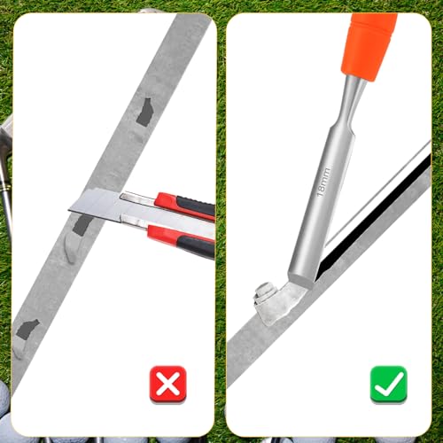 Golf Grip Tape Remover Tool, 7.87 Inch Steel Alloy Golf Grip Tape Stripper Remover for Easily Cleaning and Repairing Golf Handle Grip Golf Gift Kit for Men (Orange) - Image 6