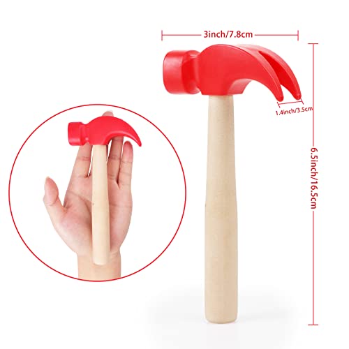 Image of Hxezoc 2 Pack Wooden Hammer Toys Simulation Hammers Maintenance Tools Educational Toys for Kids Birthday Party Games Supplies