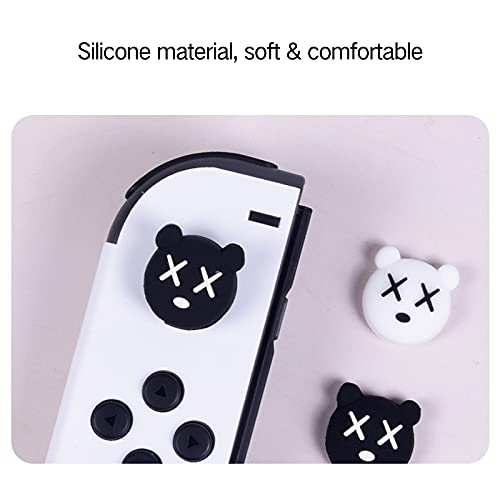 Perfectsight Cute Switch Thumb Grip Caps Compatible With Nintendo Oled/Lite Console, Kawaii Soft Skin Silicone Analog Stick Button Cover For Ns Joycon Controller, 4Pcs Joystick Cap Mario Mushroom #TOP3